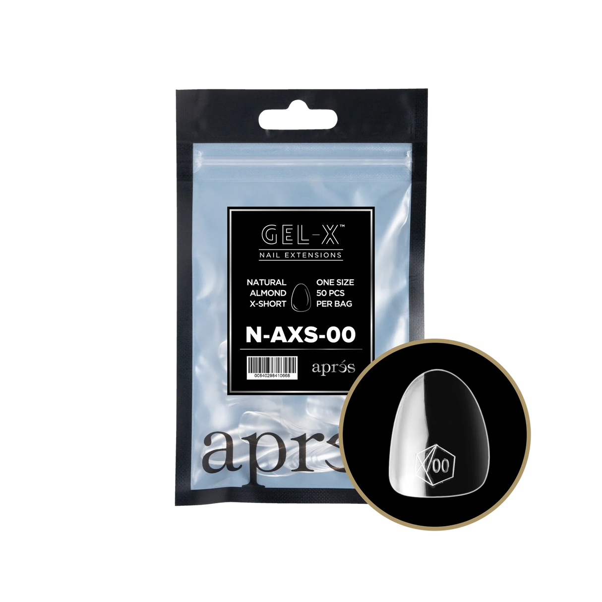 TIPS REFILL BAGS | APRES GEL-X | NATURAL ALMOND X-SHORT (50pcs)