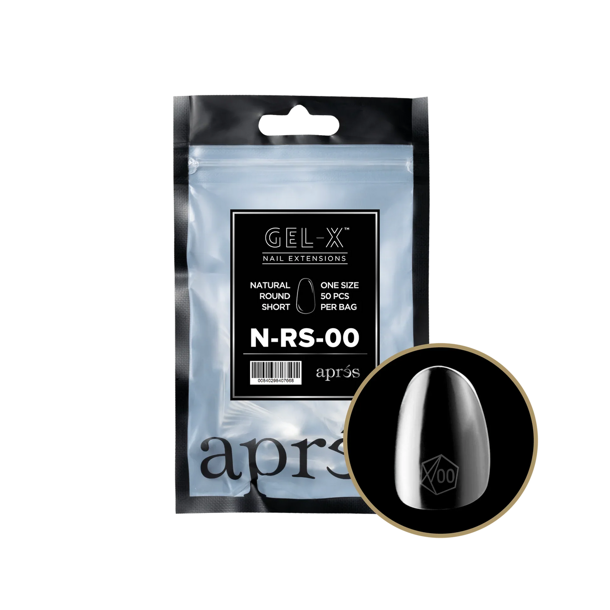 TIPS REFILL BAGS | APRES GEL-X | NATURAL ROUND SHORT (50pcs)