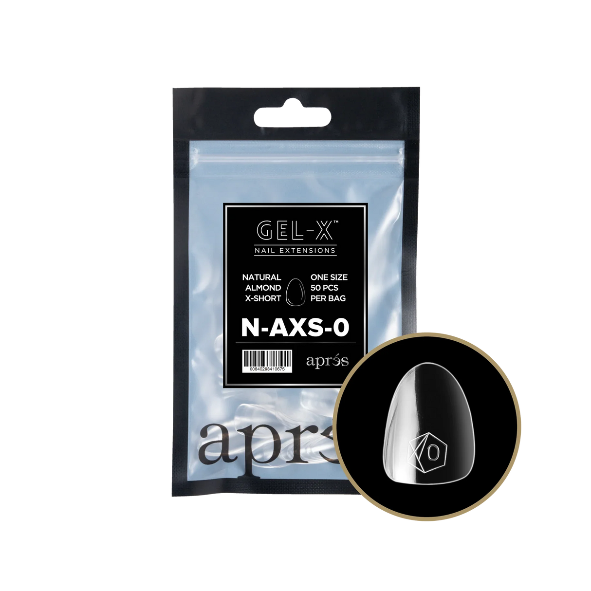 TIPS REFILL BAGS | APRES GEL-X | NATURAL ALMOND X-SHORT (50pcs)
