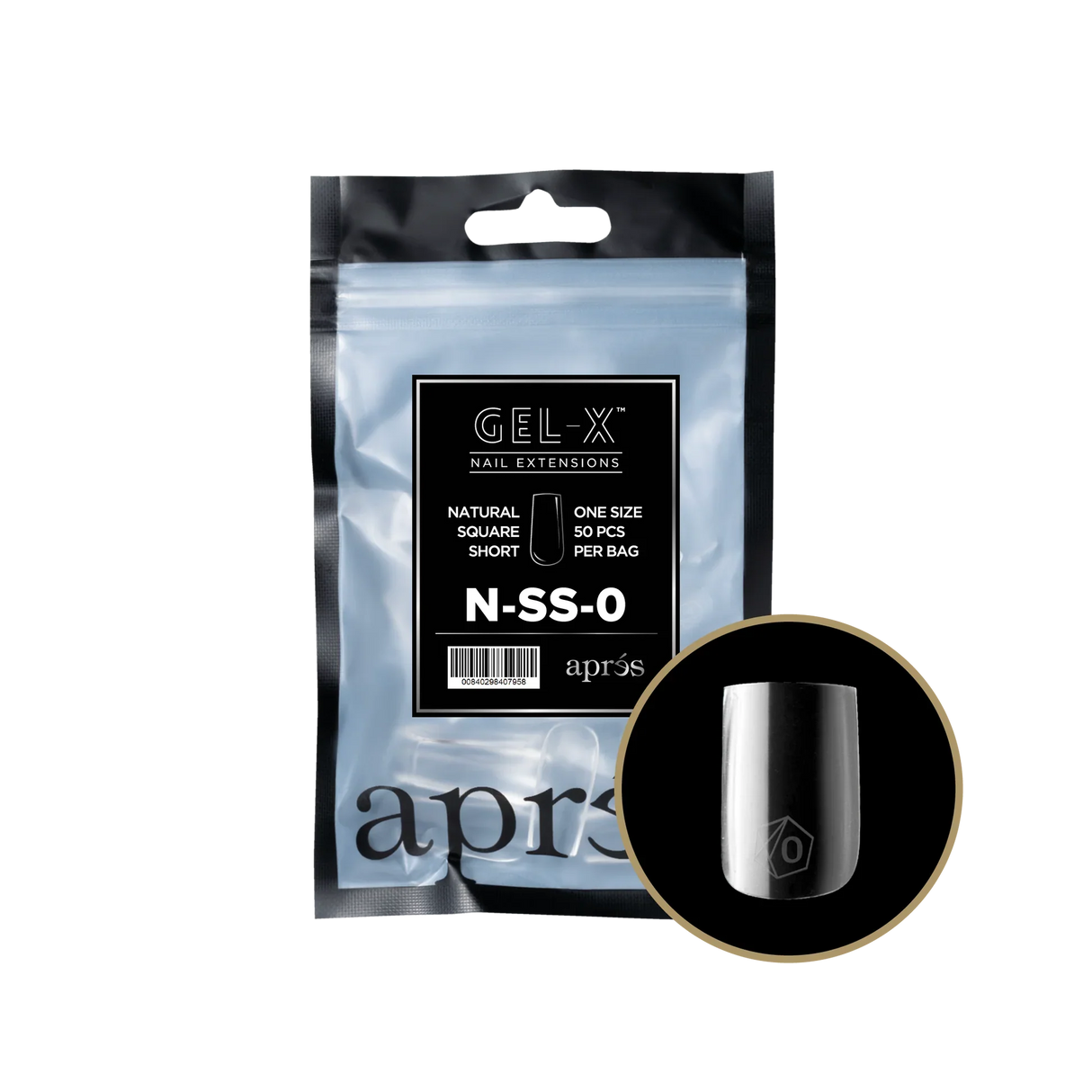 TIPS REFILL BAGS | APRES GEL-X | NATURAL SQUARE SHORT (50pcs)
