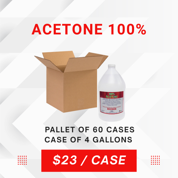 ACETONE 100% – PALLET OF 60 CASES, 4G/CASE