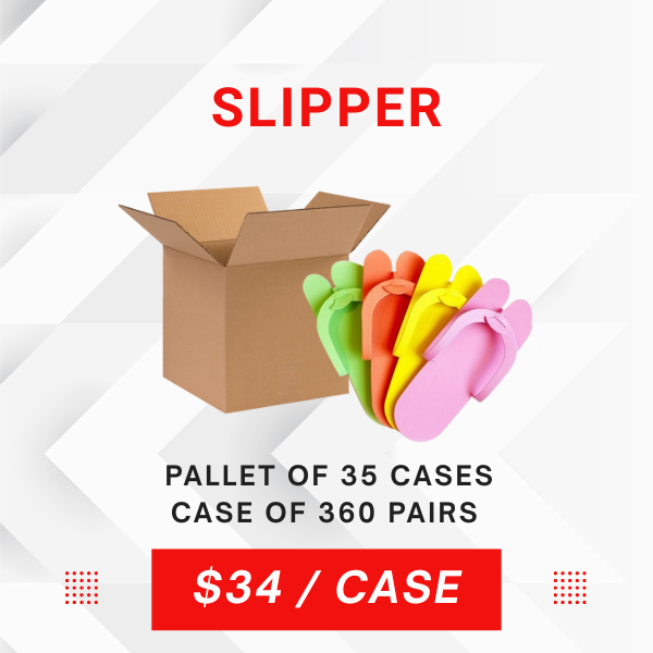SLIPPER – PALLET OF 35 CASES, 360 PR/CASE