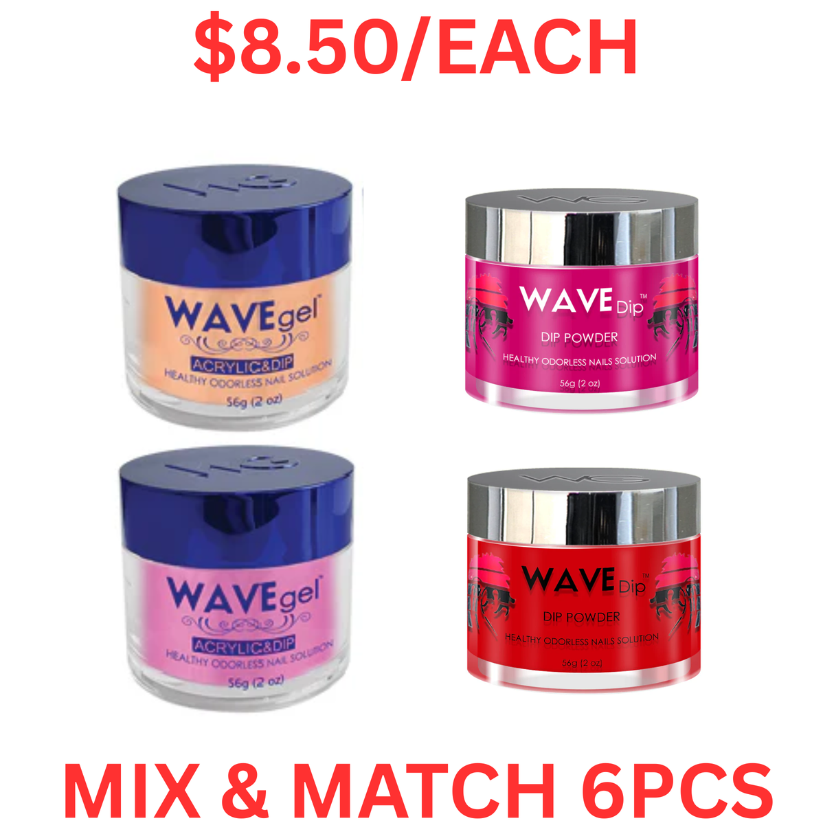 WAVE | ACRYLIC & DIP POWDER | 4-IN-1 COLLECTION AND ROYAL COLLECTION