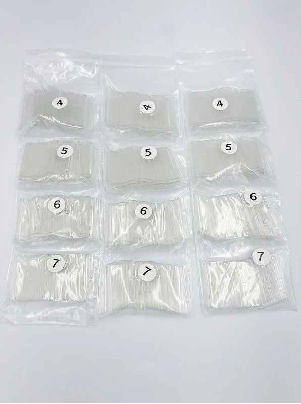 CLEAR XXL COFFIN TIP REFILL #4, 5, 6, 7 (3 SMALL BAGS/ EACH)