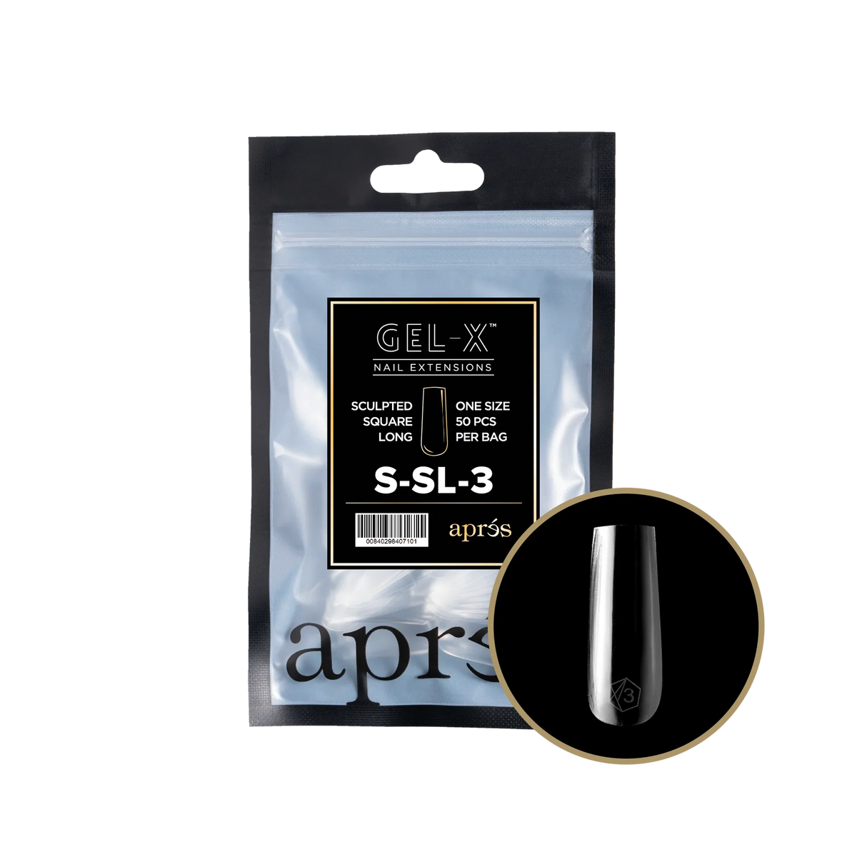 TIPS REFILL BAGS | APRES GEL-X | SCULPTED SQUARE LONG (50pcs)