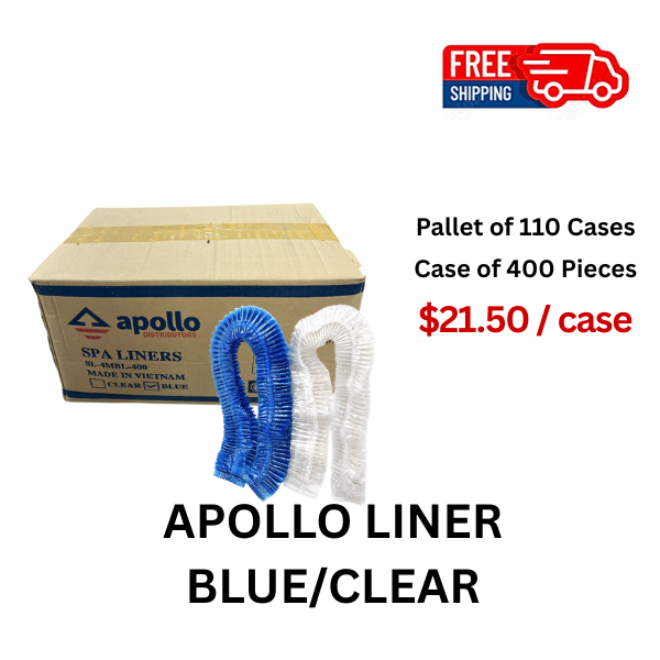 APOLLO | BLUE/ CLEAR LINER – PALLET OF 110 CASES, 400 PCS/CASE