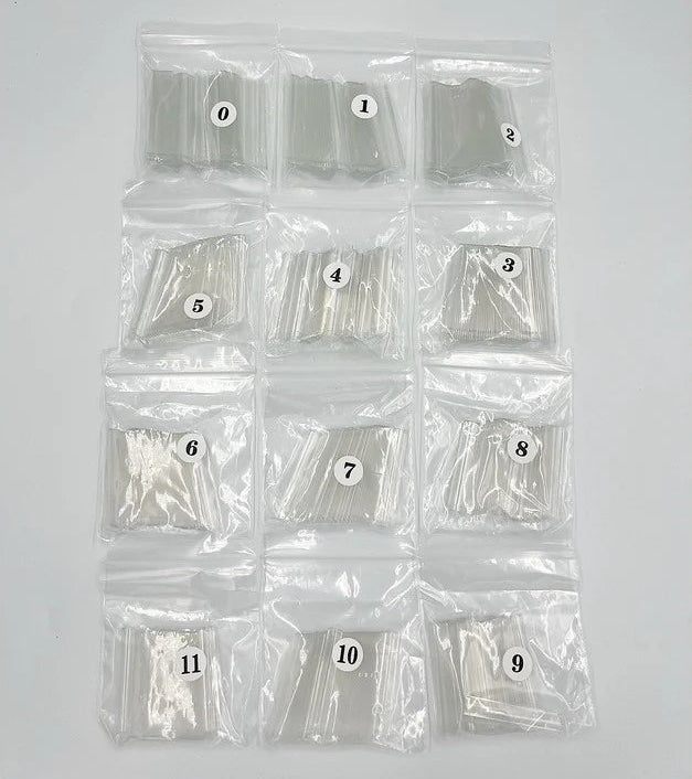 CLEAR XXXL COFFIN TIP REFILL #4, 5, 6, 7 (3 SMALL BAGS/ EACH)