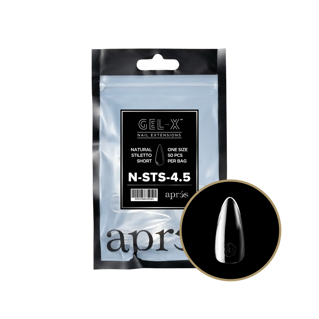 TIPS REFILL BAGS | APRES GEL-X | NATURAL STILETTO SHORT (50pcs)