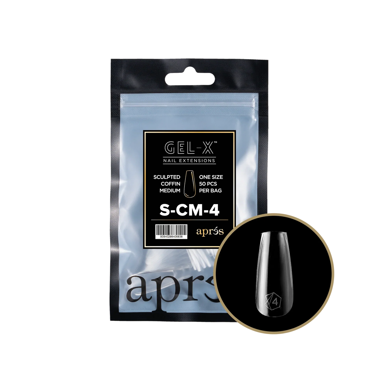TIPS REFILL BAGS | APRES GEL-X | SCULPTED COFFIN MEDIUM (50pcs)