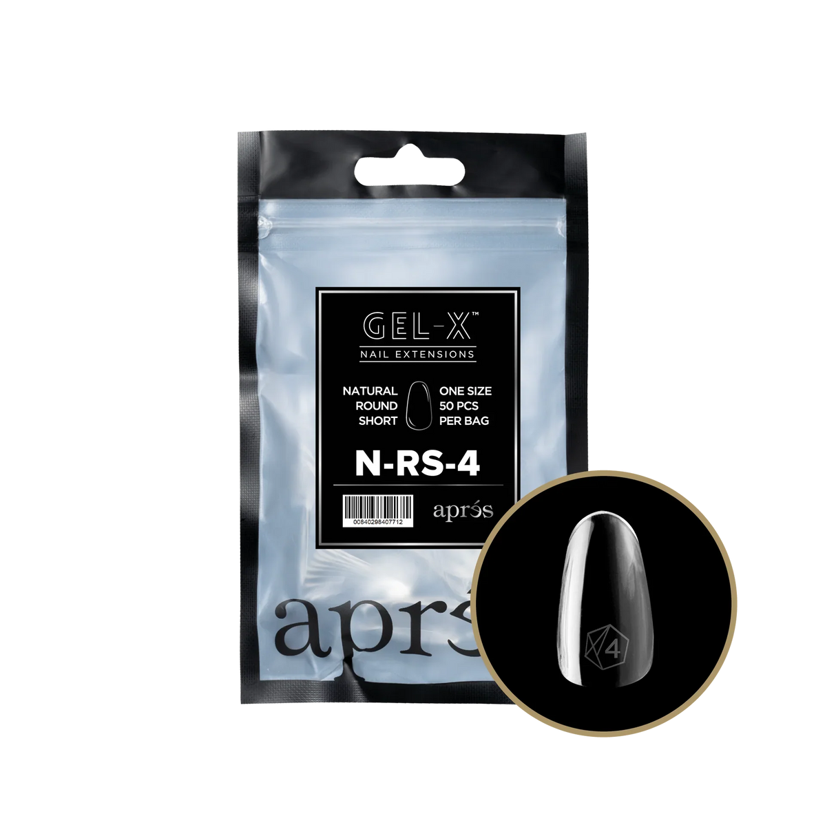 TIPS REFILL BAGS | APRES GEL-X | NATURAL ROUND SHORT (50pcs)