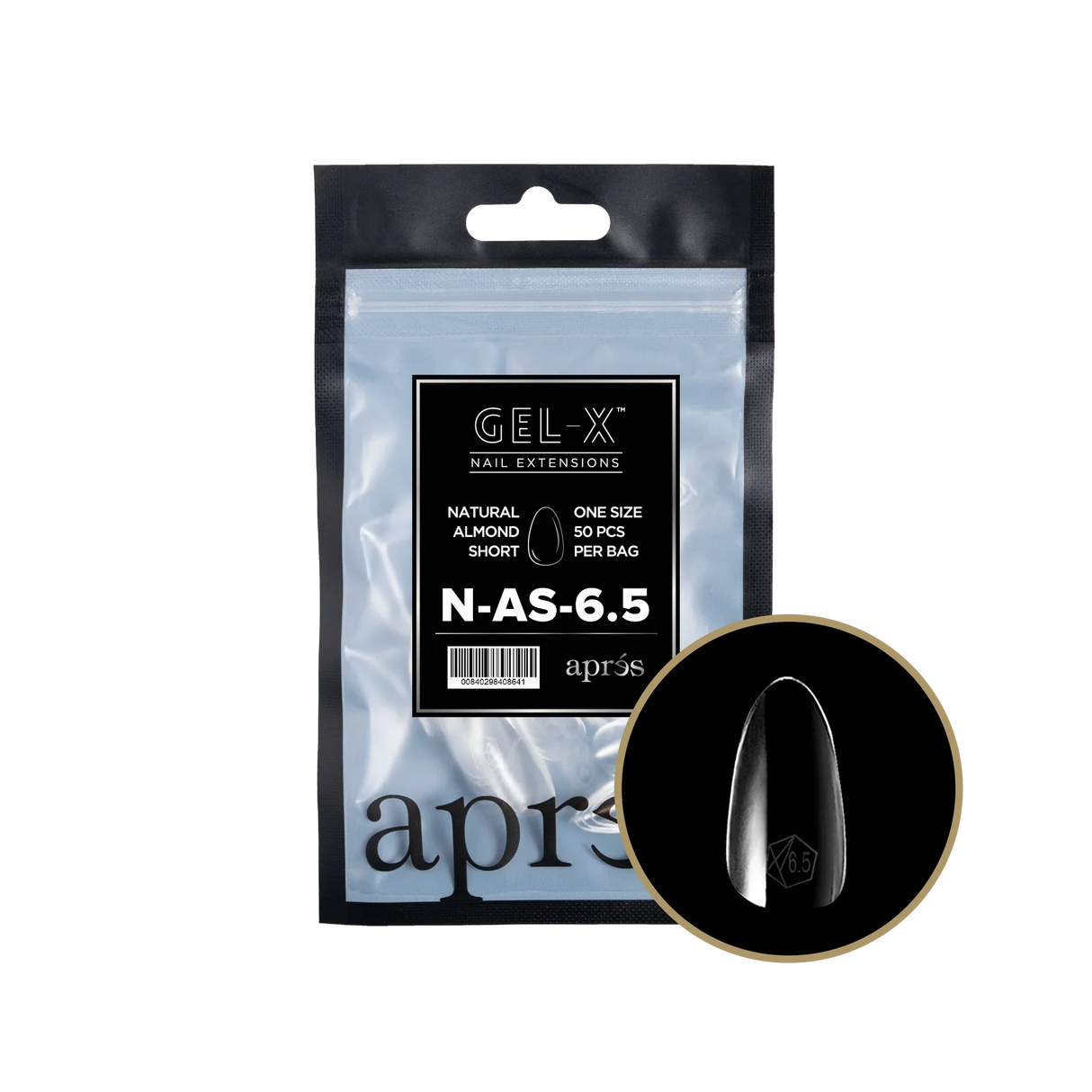 TIPS BAG REFILL | APRES GEL-X | NATURAL ALMOND SHORT (50pcs)