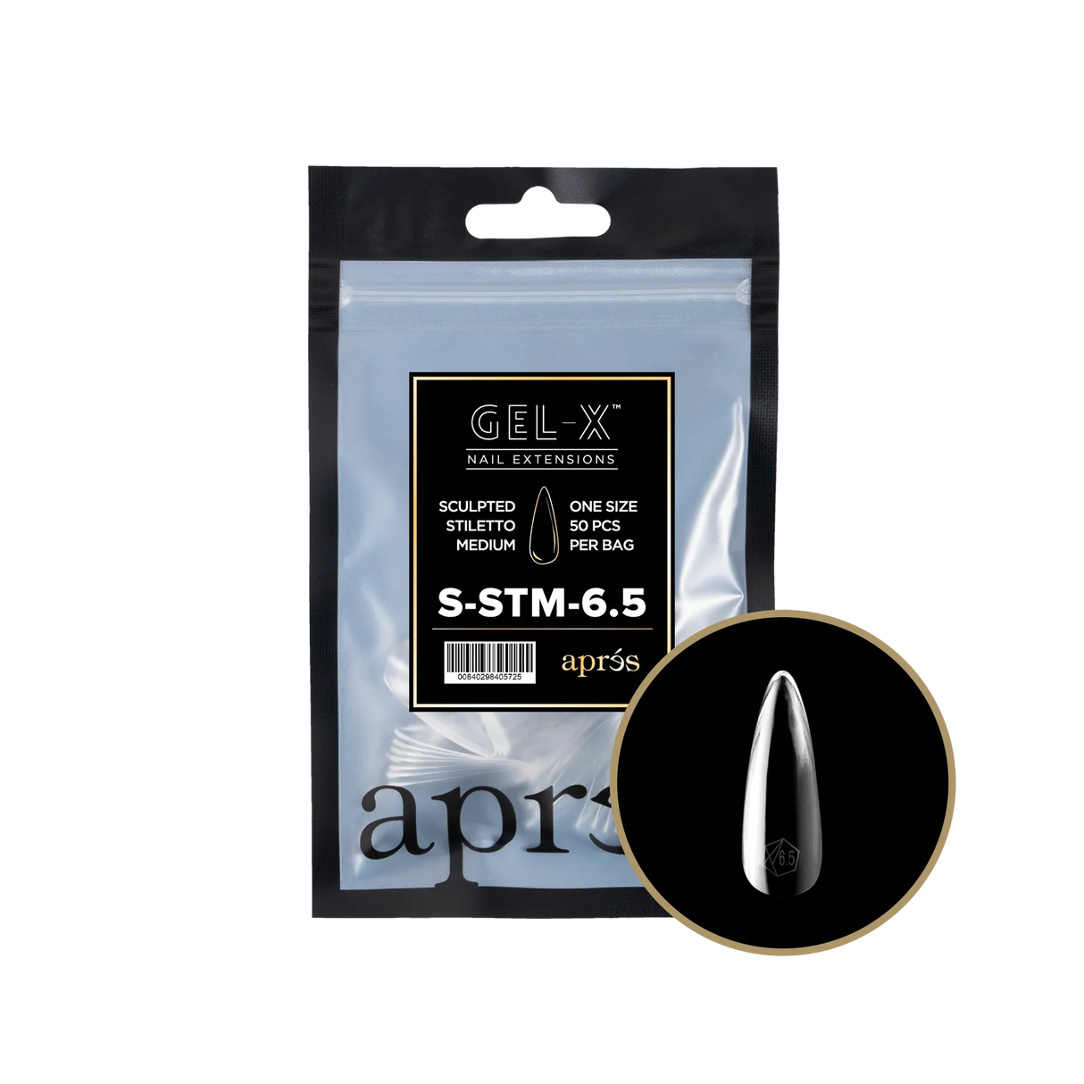 TIPS REFILL BAGS | APRES GEL-X | SCULPTED STILETTO MEDIUM (50pcs)