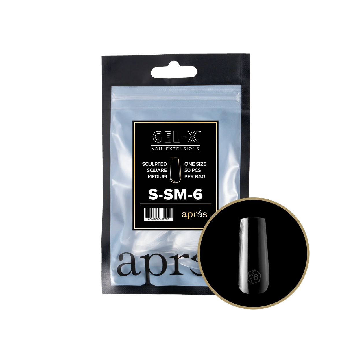 TIPS REFILL BAGS | APRES GEL-X | SCULPTED SQUARE MEDIUM (50pcs)