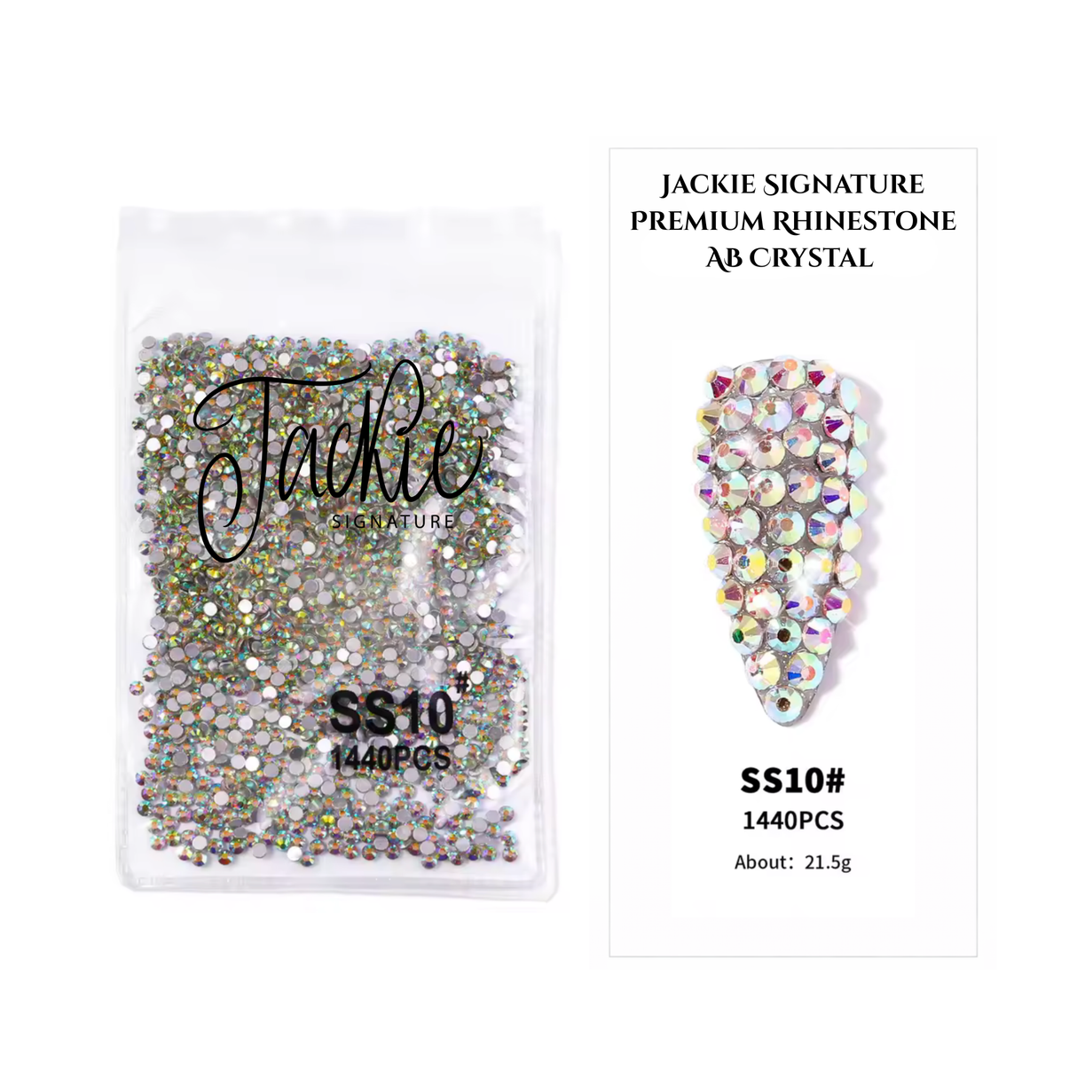 JACKIE SIGNATURE | PREMIUM RHINESTONE | CRYSTAL AB | 1,440 PCS | SS4 - SS12