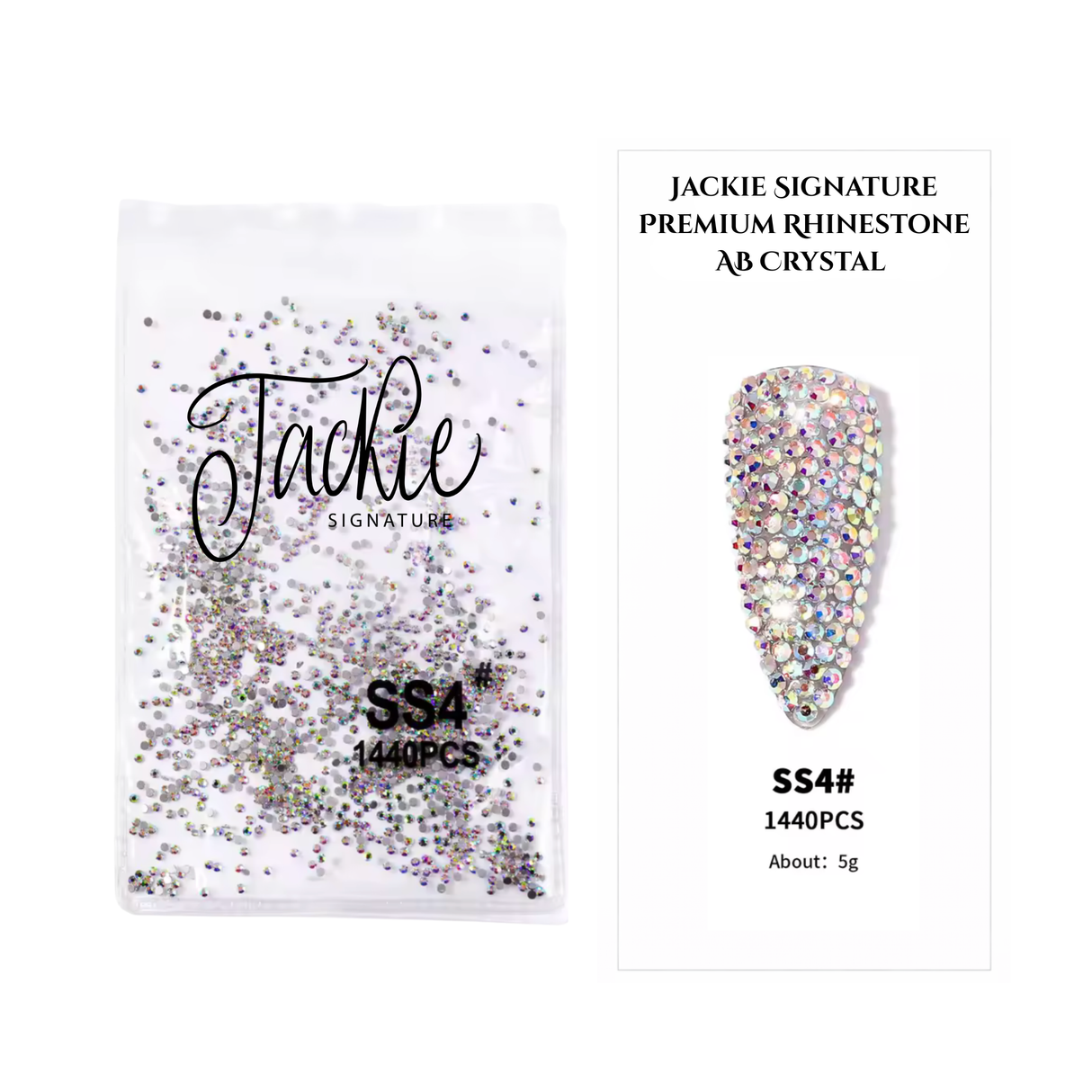 JACKIE SIGNATURE | PREMIUM RHINESTONE | CRYSTAL AB | 1,440 PCS | SS4 - SS12
