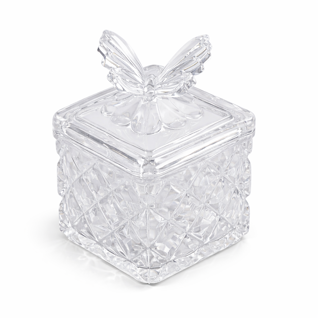DAPPEN DISH | BUTTERFLY LID GLASS JAR