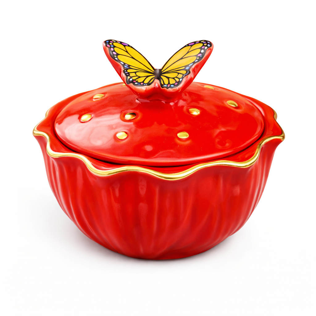 DAPPEN DISH | CERAMIC BUTTERFLY - RED