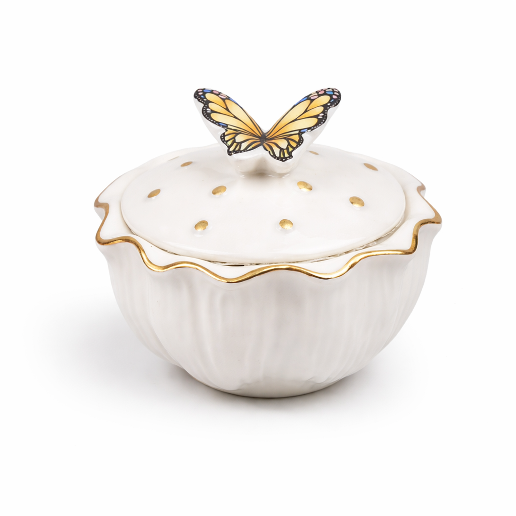DAPPEN DISH | CERAMIC BUTTERFLY - WHITE