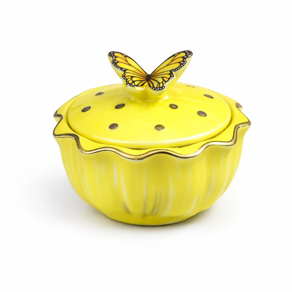 DAPPEN DISH | CERAMIC BUTTERFLY - YELLOW