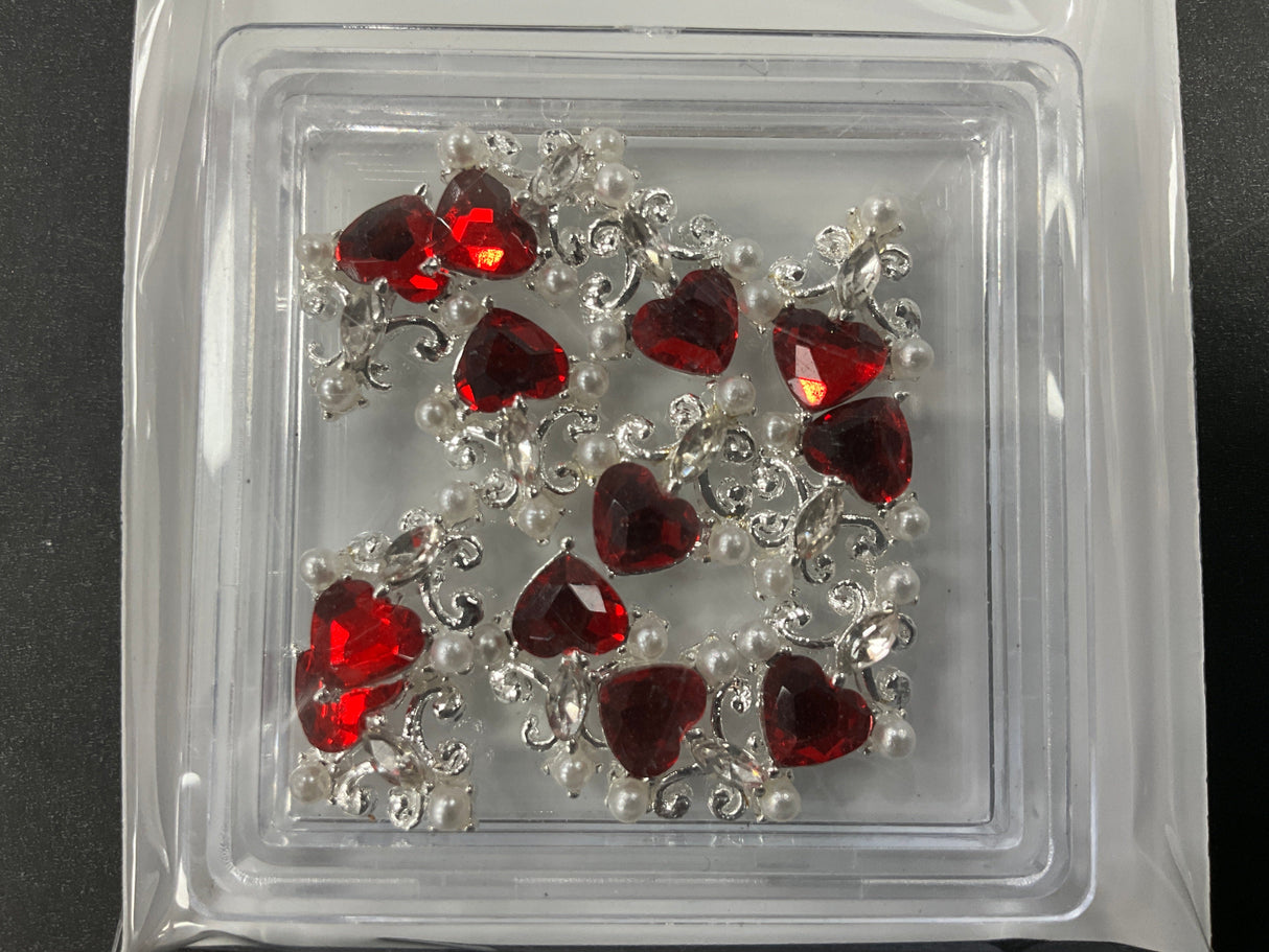 HEART PEARL NAIL CHARMS | 10pcs