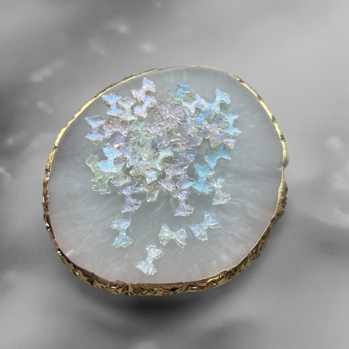 NAIL CHARM | CLEAR SHORT TAIL BOW BAG