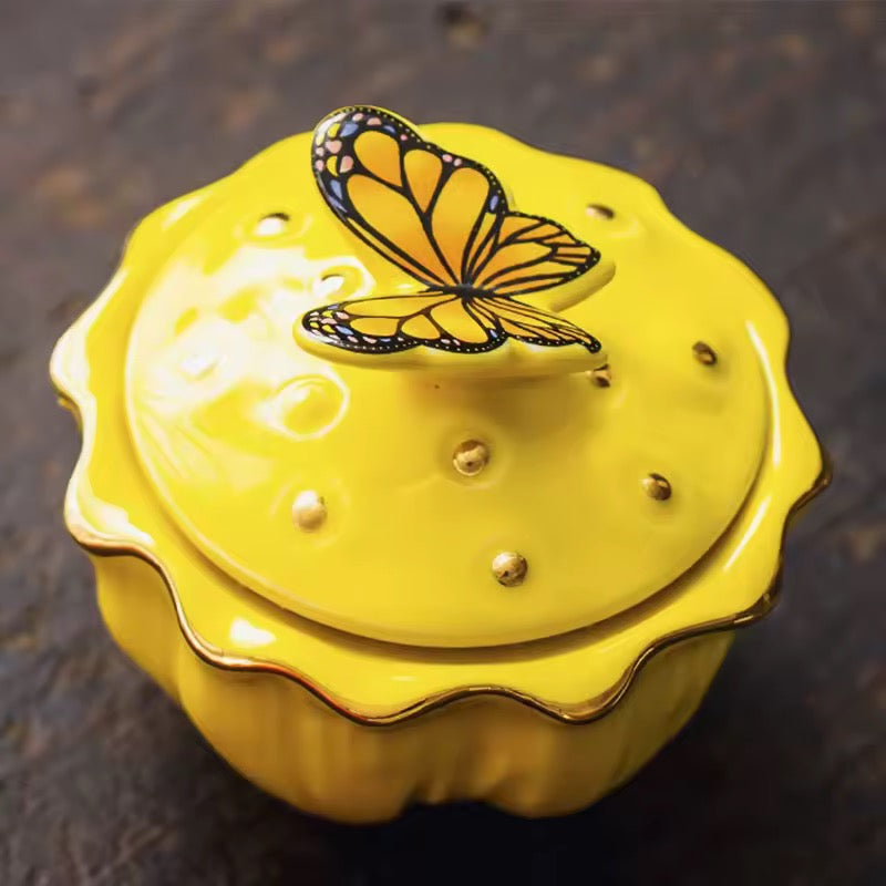 DAPPEN DISH | CERAMIC BUTTERFLY - YELLOW