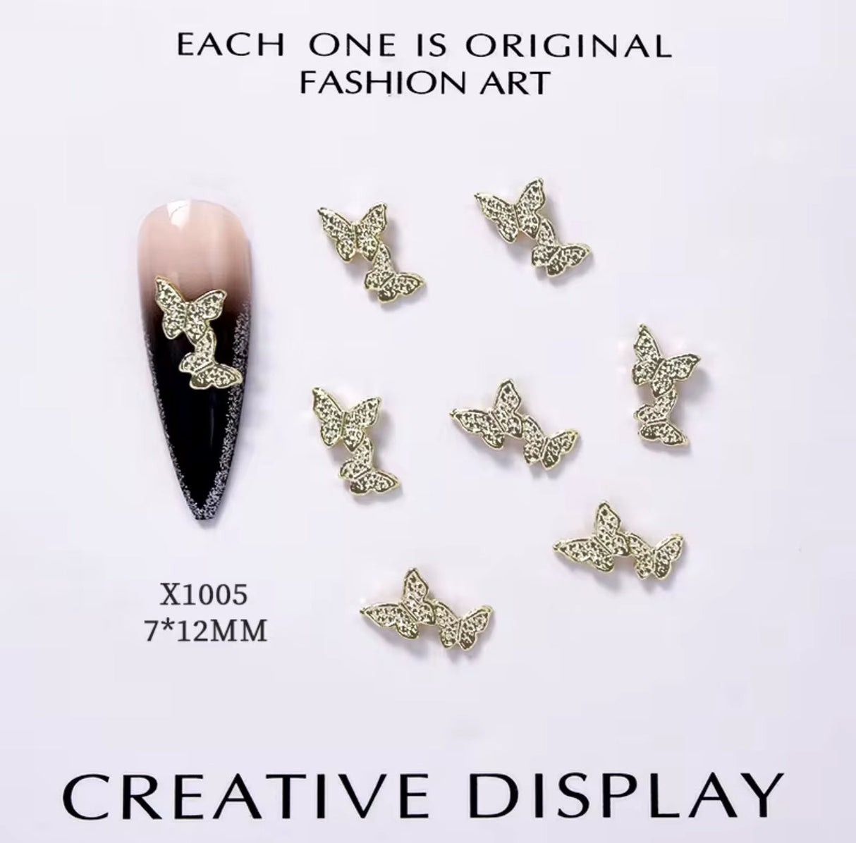 NAIL CHARM | COUPLE BUTTERFLY | GOLD
