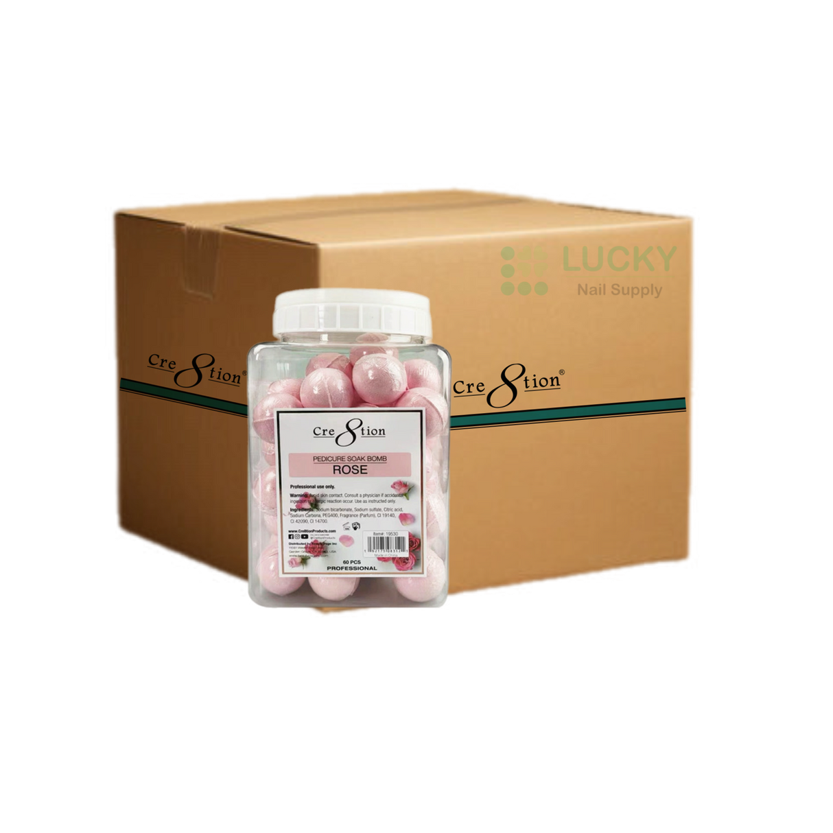 Cre8tion - Pedicure Soak Bomb - Rose ( Case of 4 )