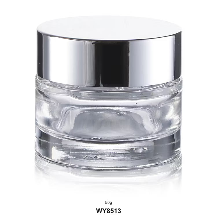 GLASS JAR (50G) with Silver Cap