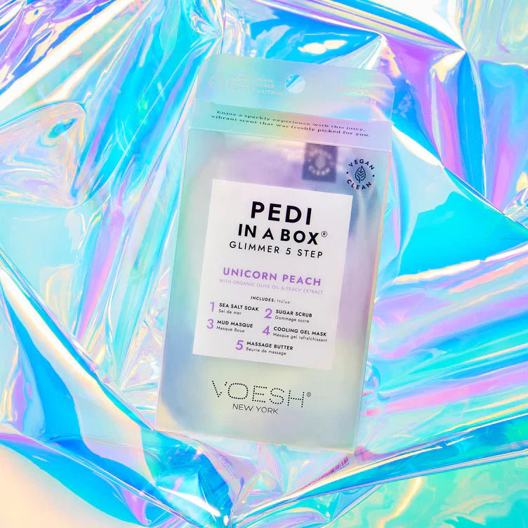 VOESH | 5 Step - PEDI IN A BOX | GLIMMER - UNICORN PEACH