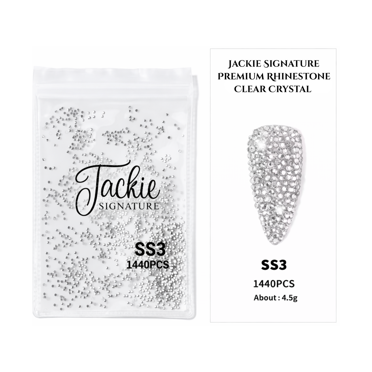 JACKIE SIGNATURE | PREMIUM RHINESTONE | CLEAR CRYSTAL | 1,440 PCS | SS3-SS12