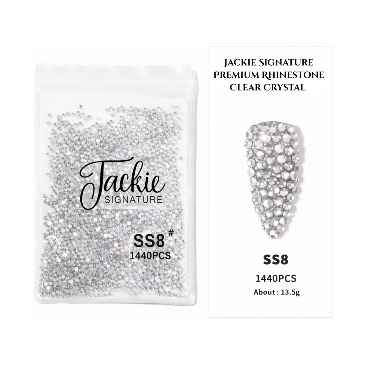 JACKIE SIGNATURE | PREMIUM RHINESTONE | CLEAR CRYSTAL | 1,440 PCS | SS3-SS12