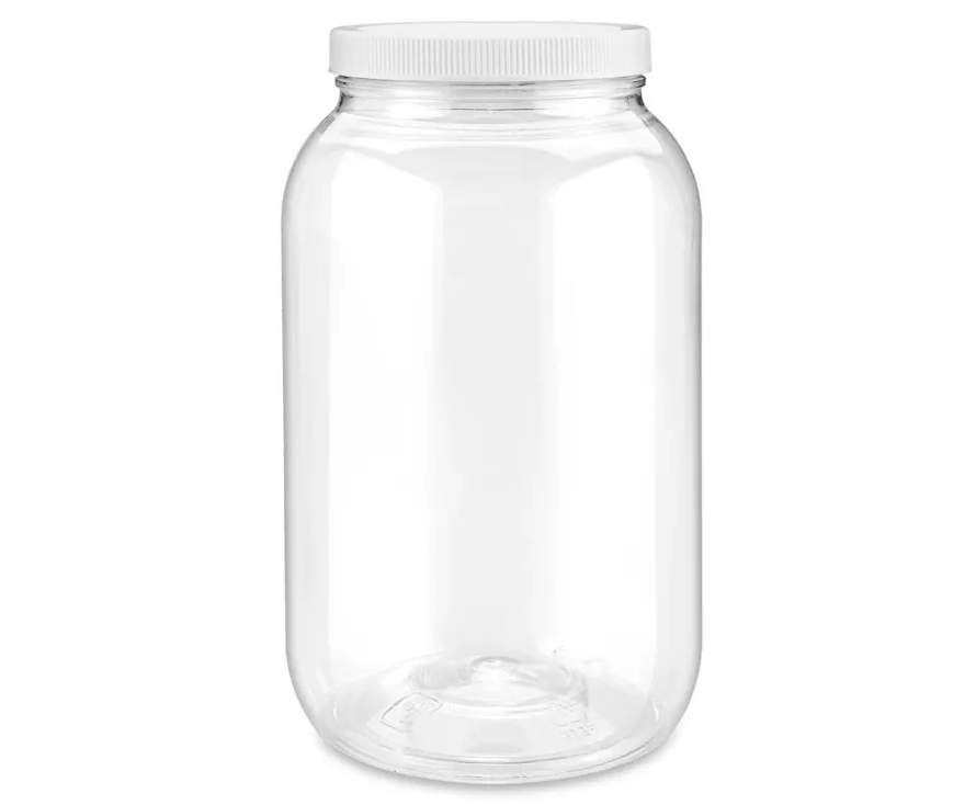 EMPTY PLASTIC JAR | Clear Round Wide-Mouth | 1 Gallon