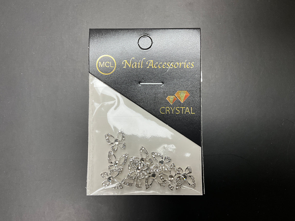BUTTERFLY NAIL CHARM - BAG OF 10 PCS SILVER