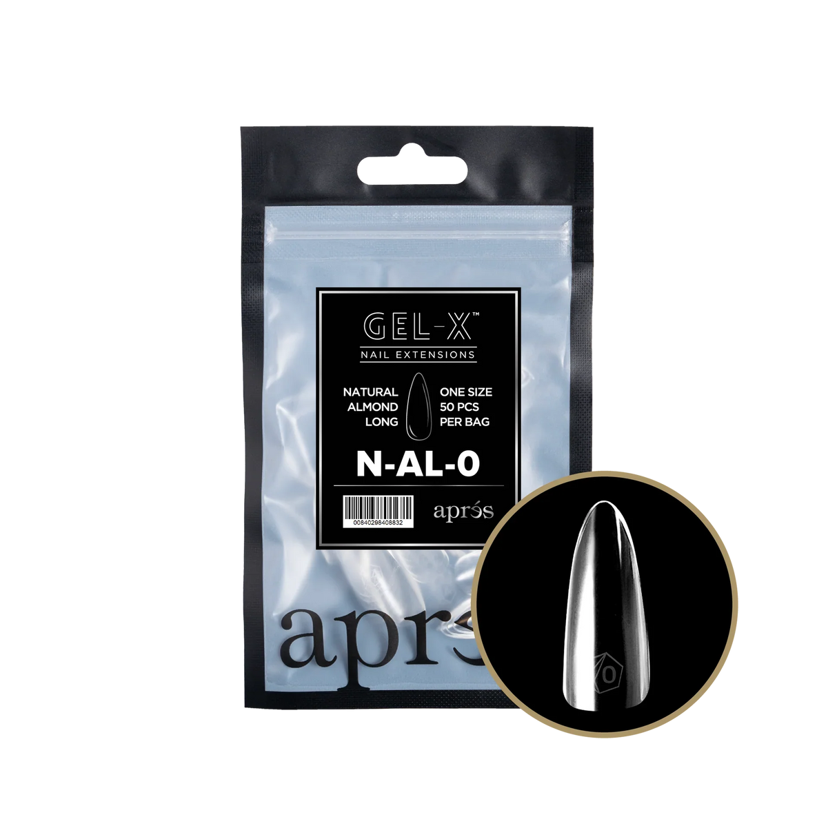 TIPS BAG  REFILL | APRES GEL-X | NATURAL ALMOND LONG (50pcs)