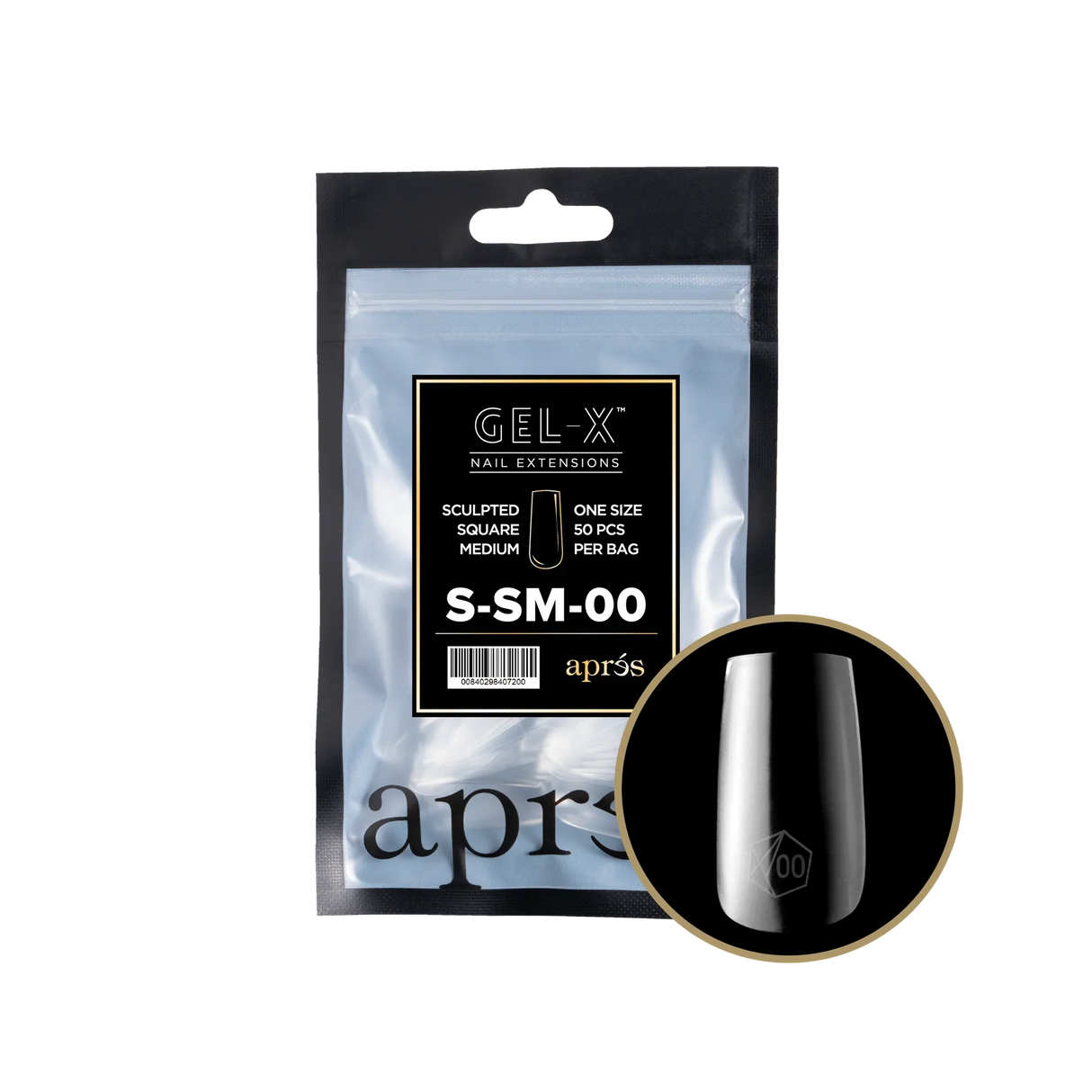 TIPS REFILL BAGS | APRES GEL-X | SCULPTED SQUARE MEDIUM (50pcs)