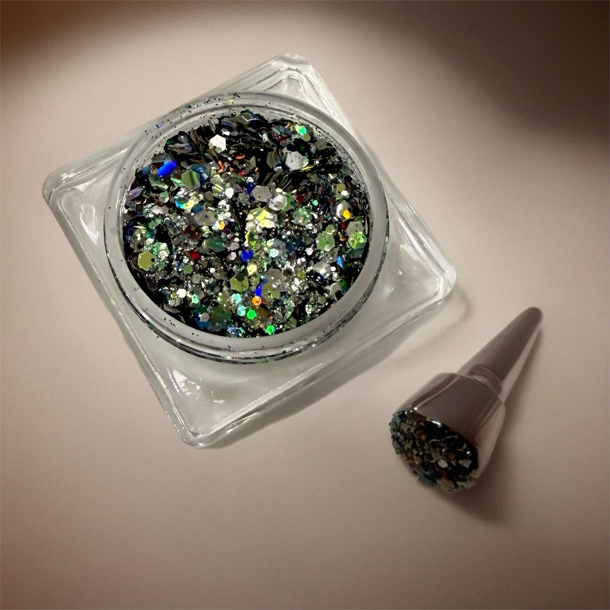 NAIL ART DESIGN | GLITTER SQUARE JAR