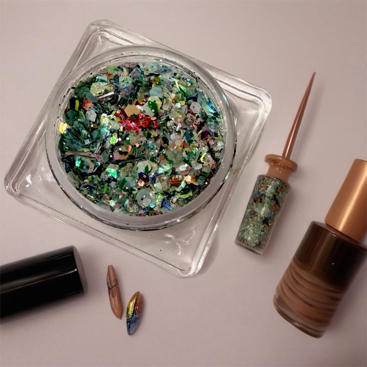 NAIL ART DESIGN | GLITTER SQUARE JAR