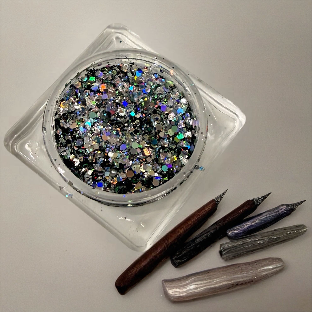 NAIL ART DESIGN | GLITTER SQUARE JAR