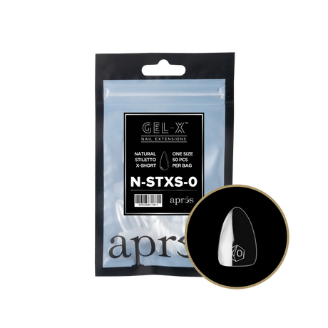 TIPS REFILL BAGS | APRES GEL-X | NATURAL STILETTO X-SHORT (50pcs)