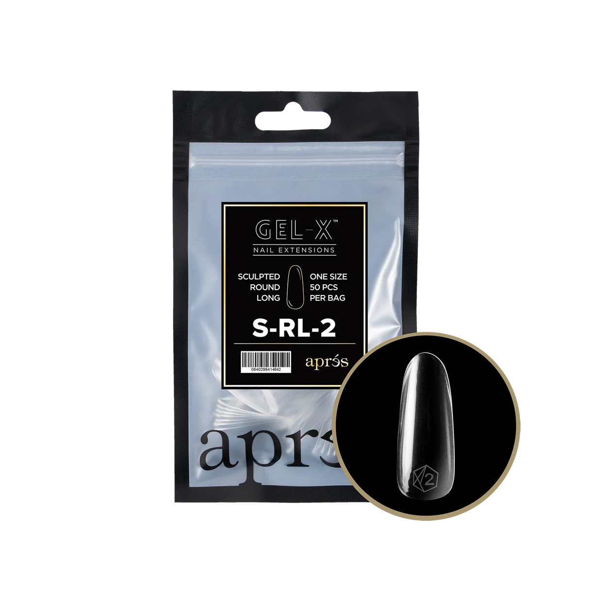 TIPS REFILL BAGS | APRES GEL-X | SCULPTED ROUND LONG (50pcs)