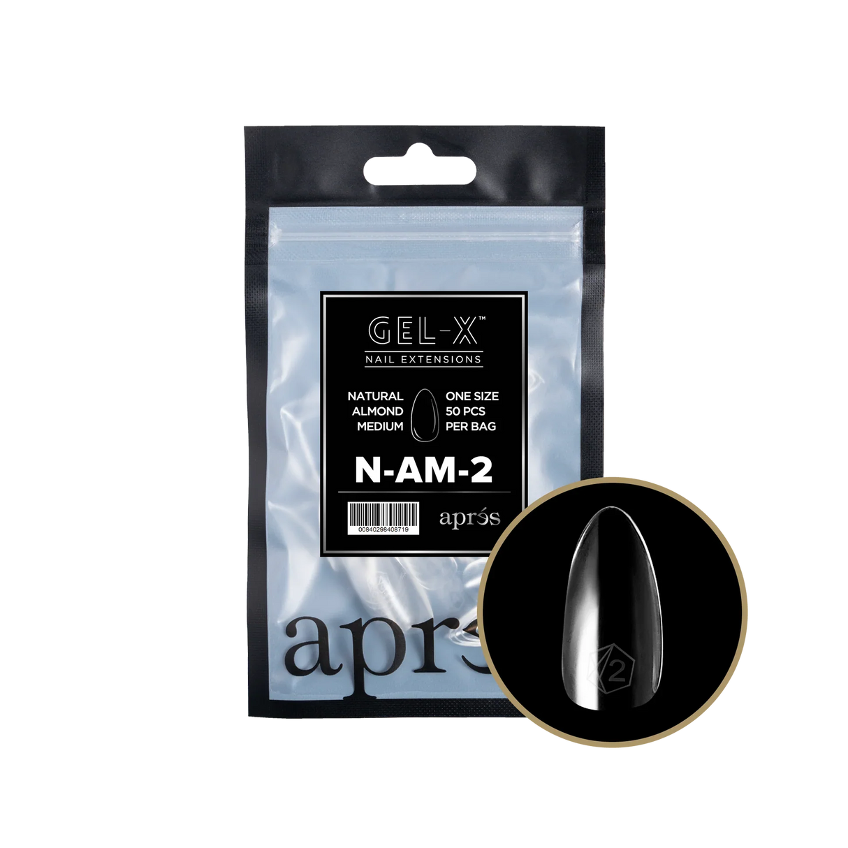 TIPS BAG  REFILL | APRES GEL-X | NATURAL ALMOND MEDIUM (50pcs)