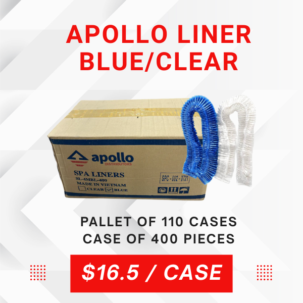 APOLLO | BLUE/ CLEAR LINER – PALLET OF 110 CASES, 400 PCS/CASE