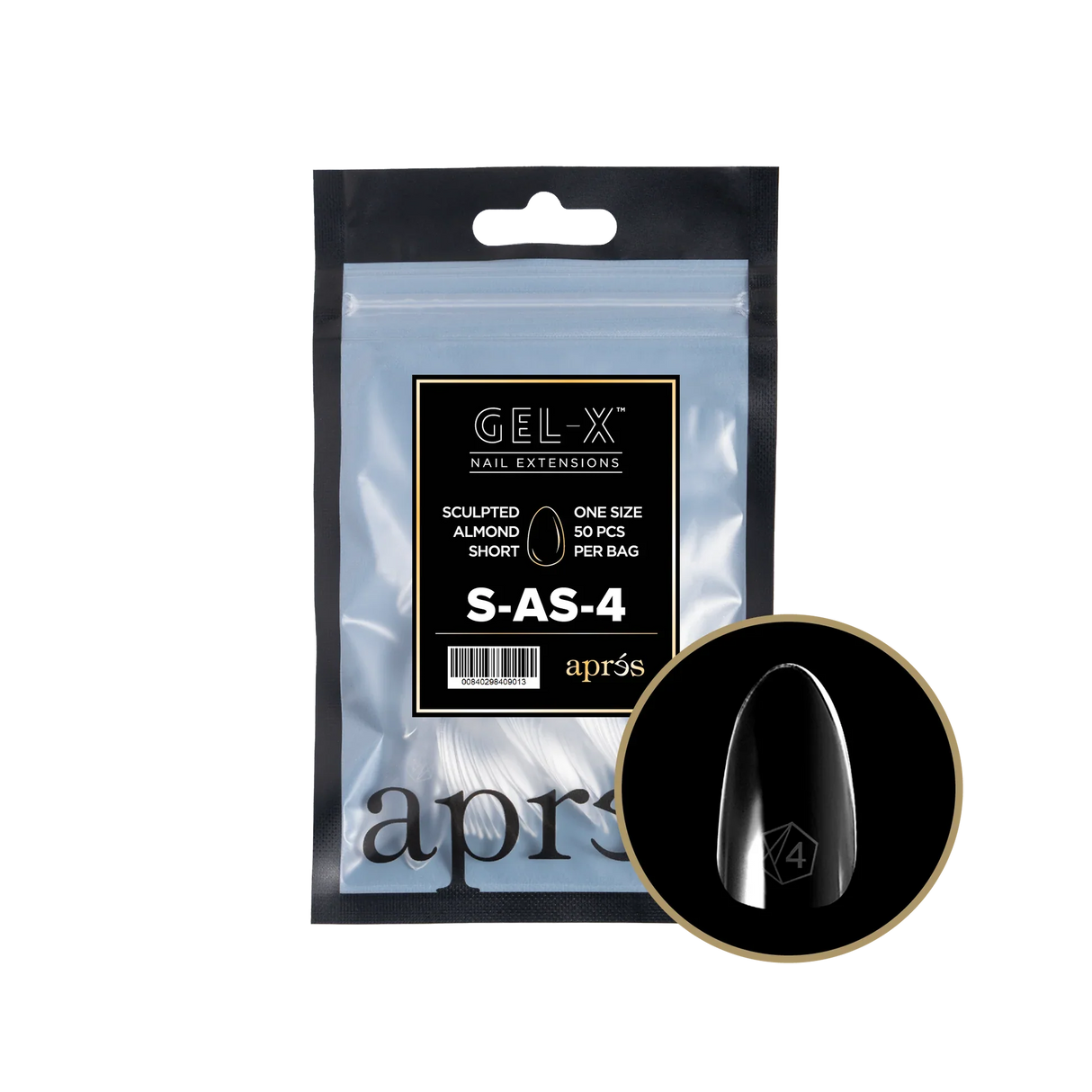 TIPS REFILL BAGS | APRES GEL-X | SCULPTED ALMOND SHORT (50pcs)