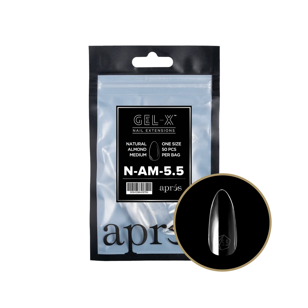 TIPS BAG  REFILL | APRES GEL-X | NATURAL ALMOND MEDIUM (50pcs)