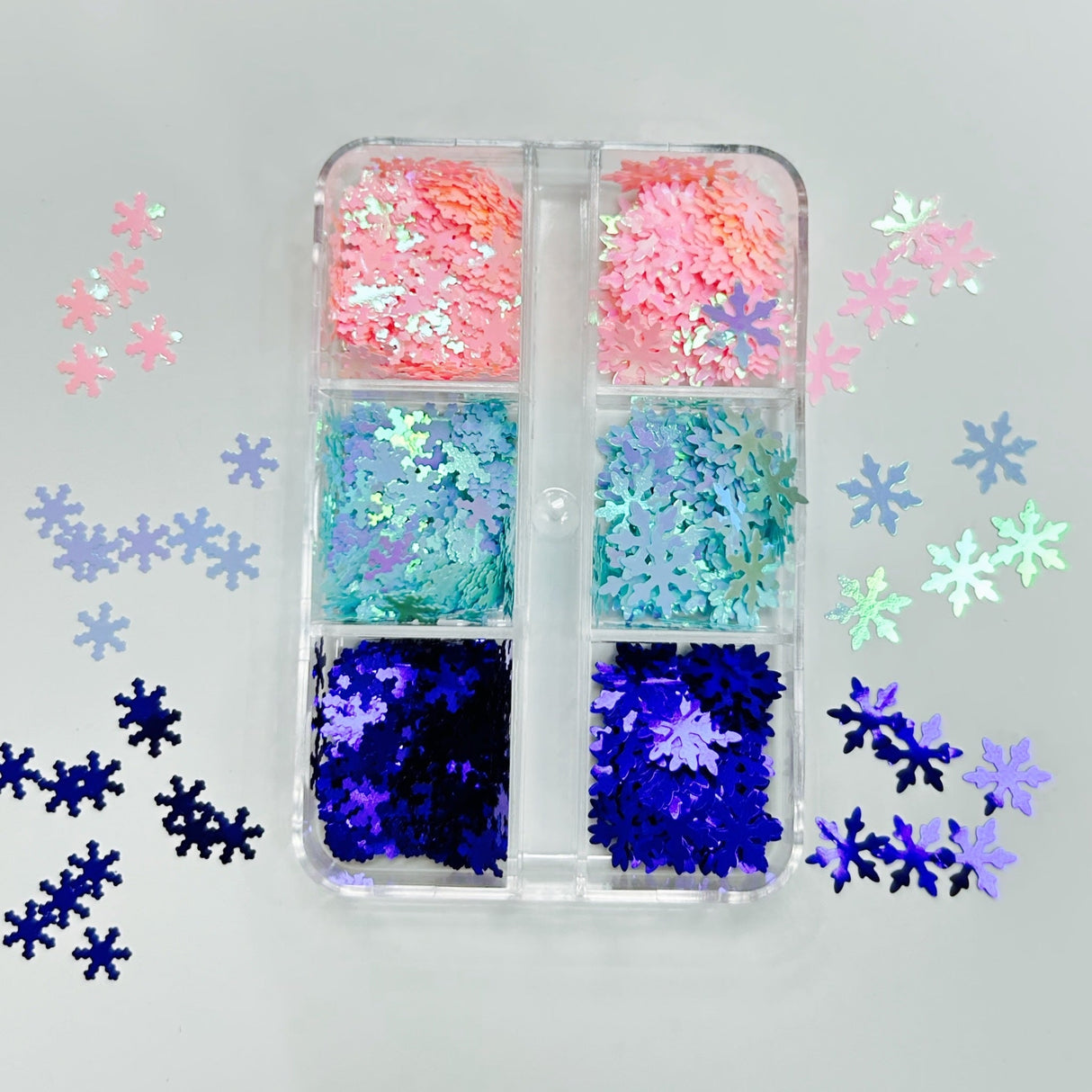 XMAS NAIL CHARM | SNOW FLAKE SEQUIN - 6 GRID