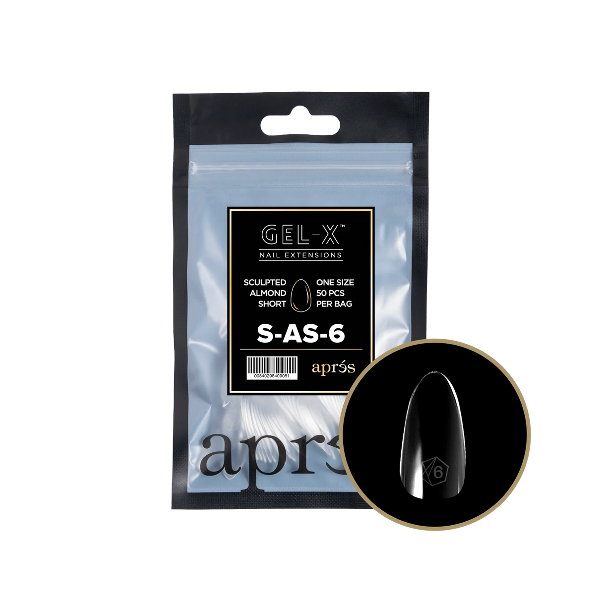 TIPS REFILL BAGS | APRES GEL-X | SCULPTED ALMOND SHORT (50pcs)