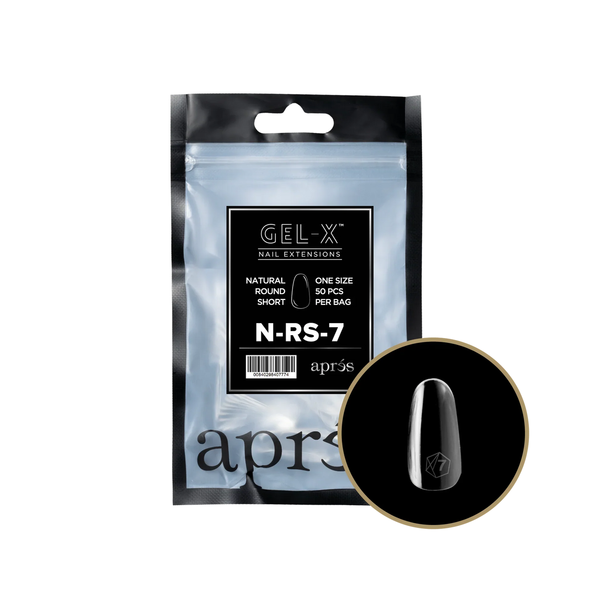 TIPS REFILL BAGS | APRES GEL-X | NATURAL ROUND SHORT (50pcs)
