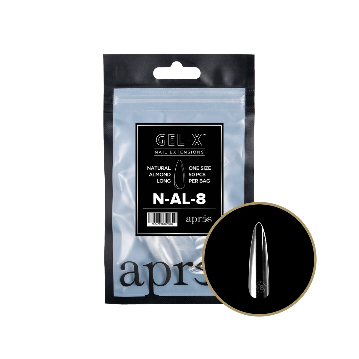 TIPS BAG  REFILL | APRES GEL-X | NATURAL ALMOND LONG (50pcs)