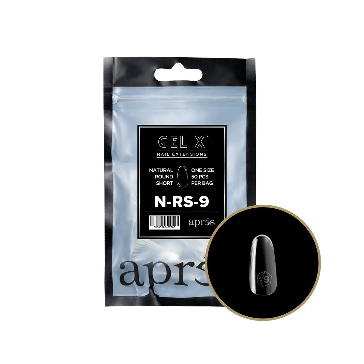 TIPS REFILL BAGS | APRES GEL-X | NATURAL ROUND SHORT (50pcs)